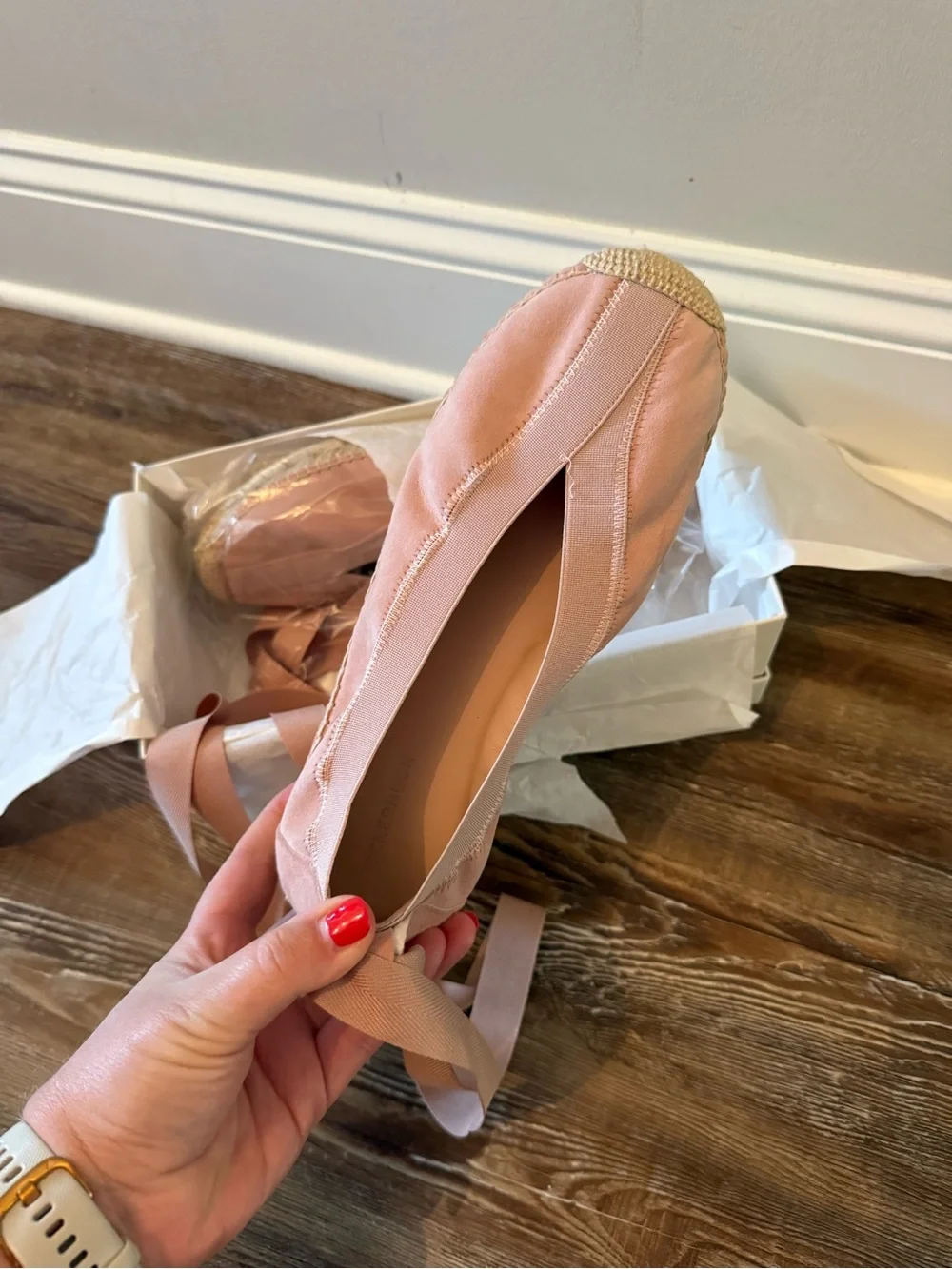 Tuckernuck Blush Pink Velvet Wrap Espadrilles